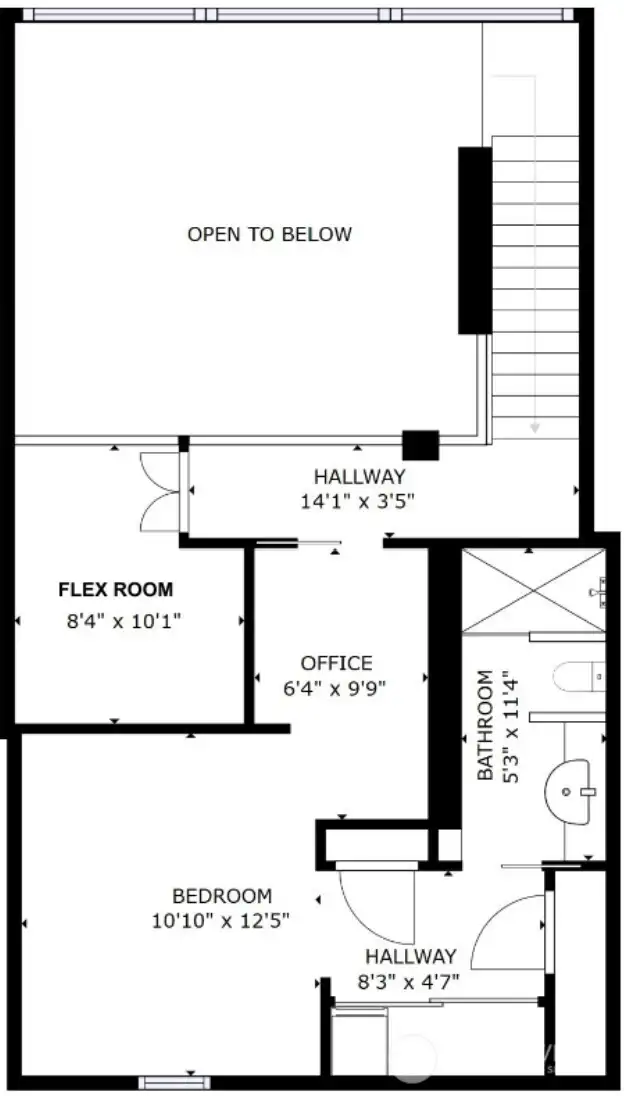 Upper floor - dimensions are approximate
