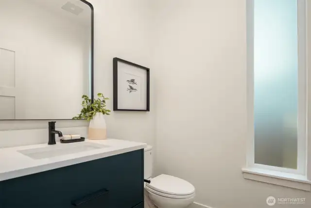 The half bath on the main level.