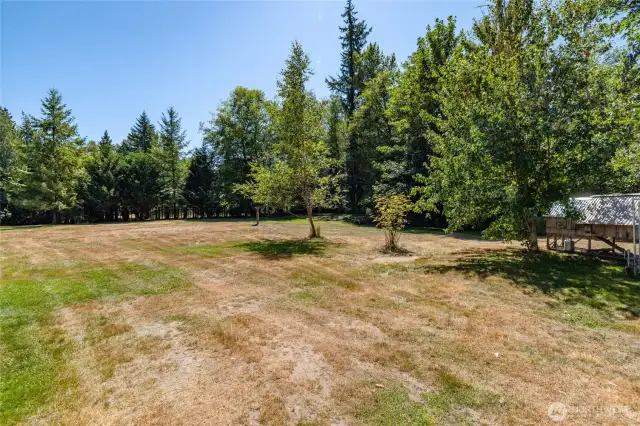 About 2 acres of the property is fully fenced