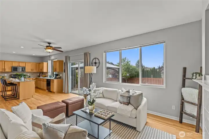 Light-filled, open living and entertaining space.