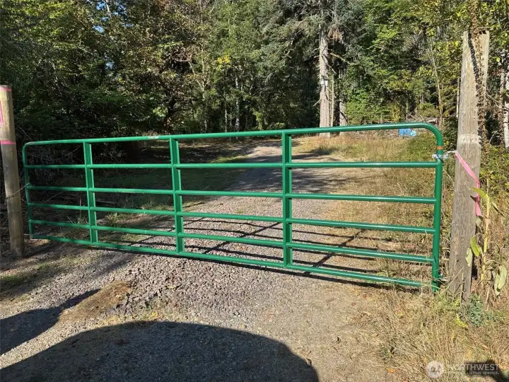 Entry gate off Mineral Hill Rd