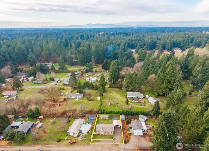 Aerial views show the open space and quiet surroundings that make this neighborhood feel calm and easygoing.