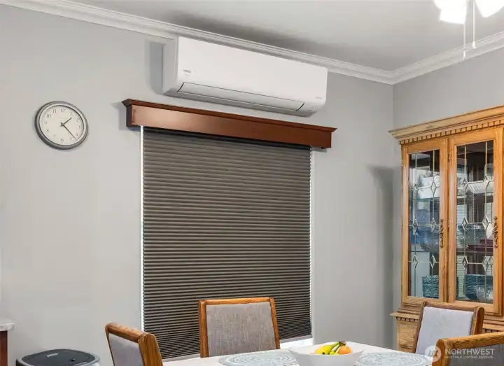 Custom blackout honeycomb shades throughout the home pair with two mini-split systems to keep every space comfortable, quiet, and just right year-round.