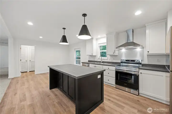Stunning two toned cabinetry with extra storage
