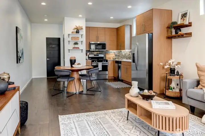 Open floor plan creates a seamless flow between living areas