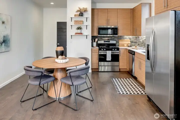 Open kitchen with casual eating space