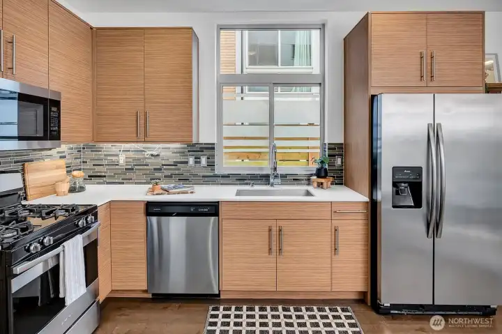 Designer Cabinets and stainless steel appliances