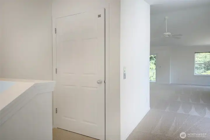 Right up to the top of the stairs!