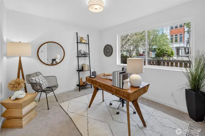 Ground-floor 3rd bedroom can function as a bedroom, home office, or whatever your needs may be *Photos are of model home - finishes vary