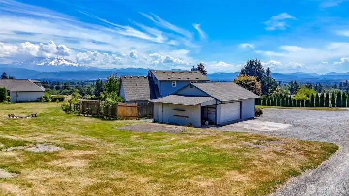 Side yard of custom home.