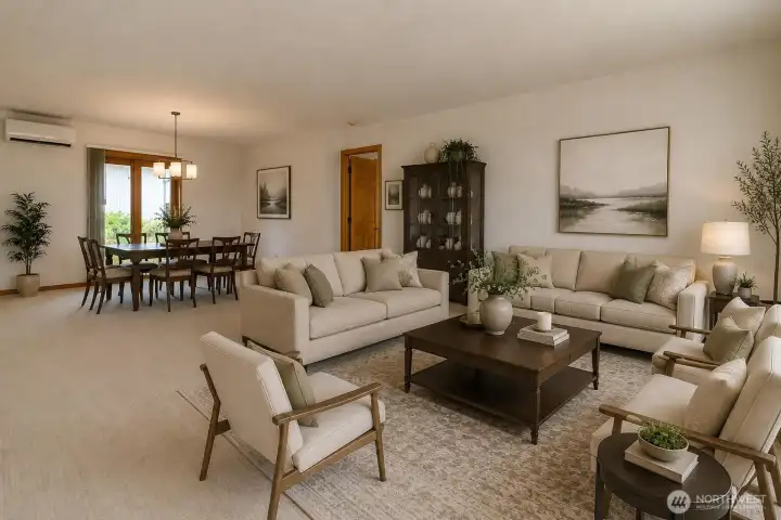 Formal Dining & Living Room- Photo Digitally Enhanced.