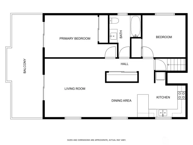 Upper unit (A) floor plan