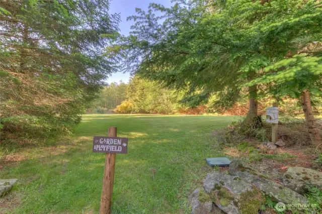 Just around the corner is the Community Garden and Playfield!