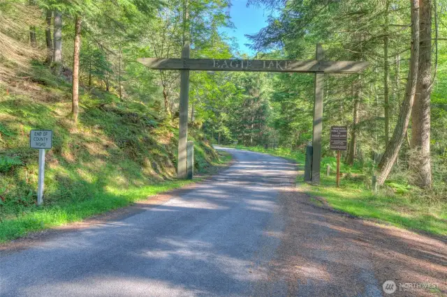 Entrance to the private, planned community of Eagle Lake.