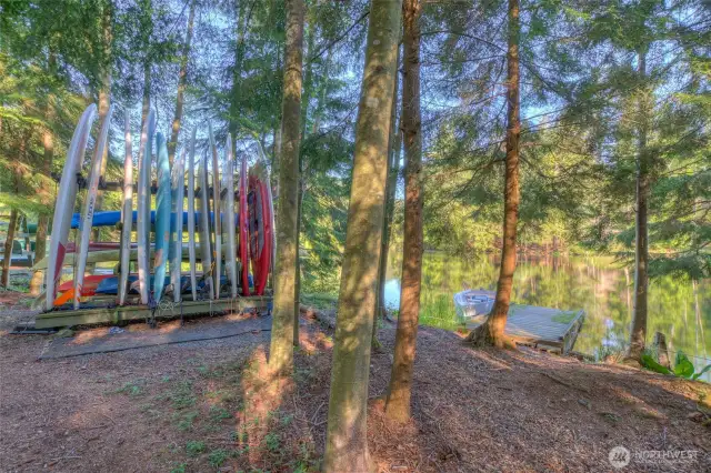 Community area for your paddle boards, canoes, kayaks, and more!