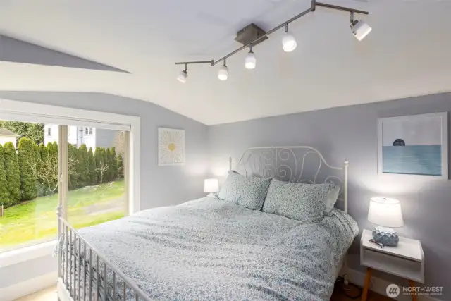 One of the two guest bedrooms located upstairs
