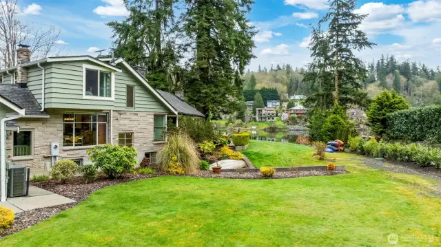 The south side features a boat ramp and plenty of room for kayaks