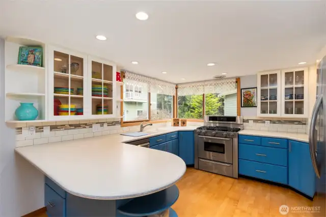 Spacious kitchen filled with natural light