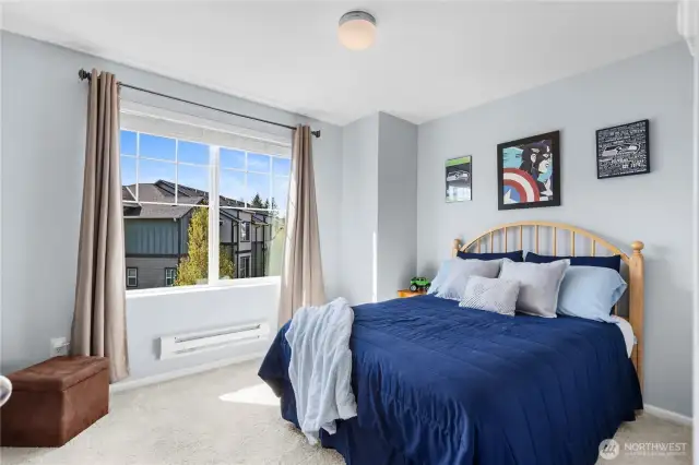 Second bedroom abounds with natural light from the afternoon sun.