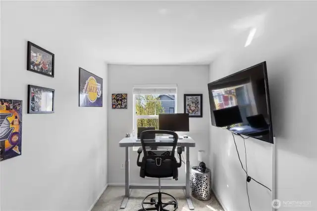 This flex space is larger than it appears!  Could be used as an office, gym area or sitting area.