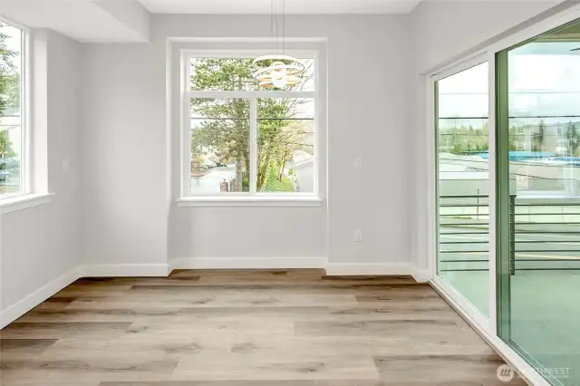 Dining room with access to private deck
