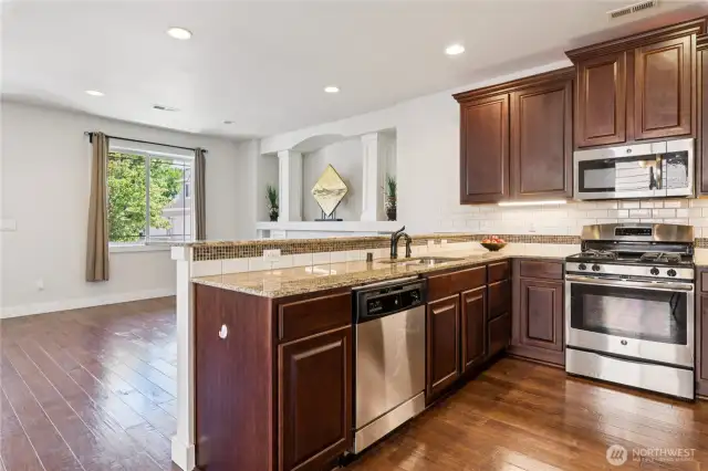 Kitchen open to living room