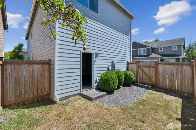 fenced backyard