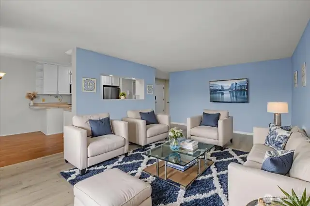 Virtually staged living room