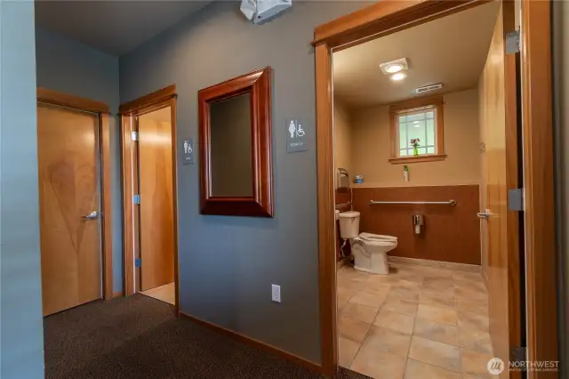 Spacious and modern clubhouse bathrooms designed for comfort and convenience. Perfectly maintained with contemporary finishes, these shared amenities add value to community living. Ideal for residents and guests during gatherings, events, or everyday use