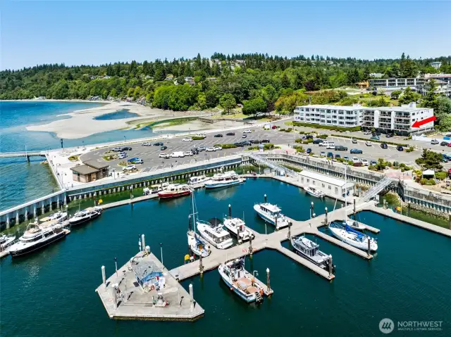 Home is idealy located overlooking the Des Moines marina.