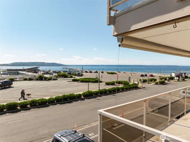 Expansive views overlooking the Des Moines Marina and Puget Sound.