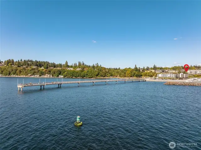 Direct access from your building to the pier stretching over Puget Sound.