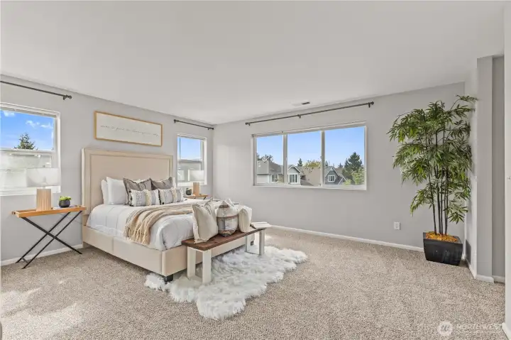 Private primary suite located separate from the rest of the bedrooms.