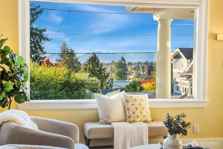 Looking out the main floor living room to the west.