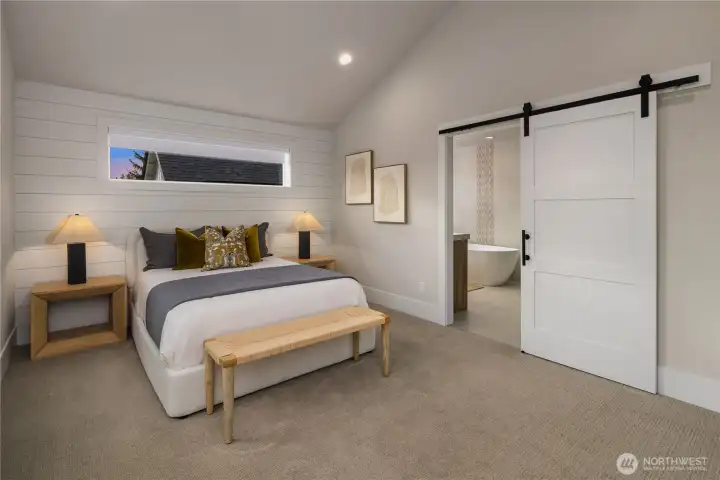 Primary with vaulted ceilings