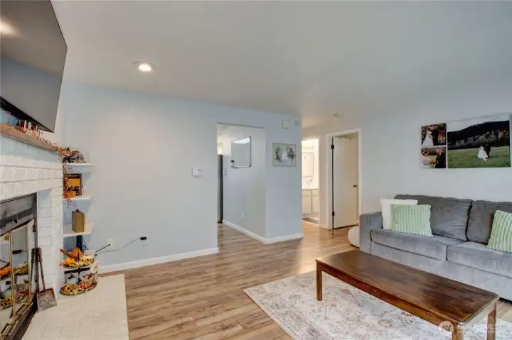 living room from front entry