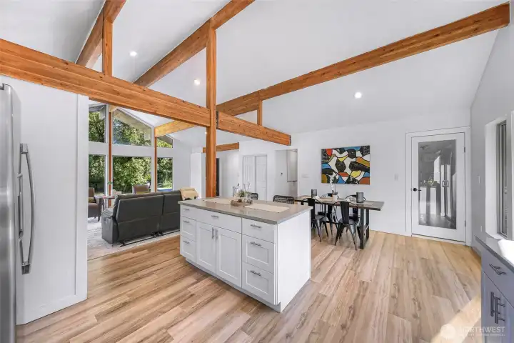 From corner of kitchen looking towards the rest of the space.