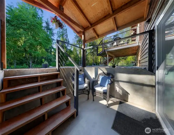 Lower level entry from the sliders off of the lower level kitchen area.