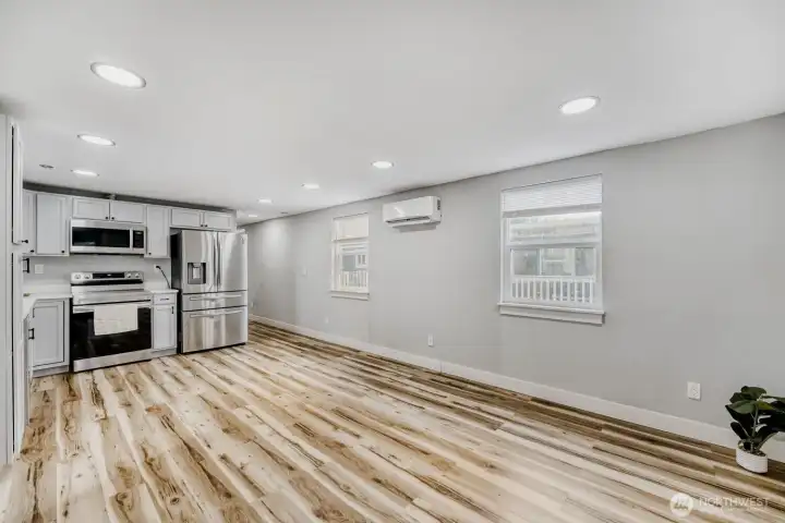 Great size living room and dining area.