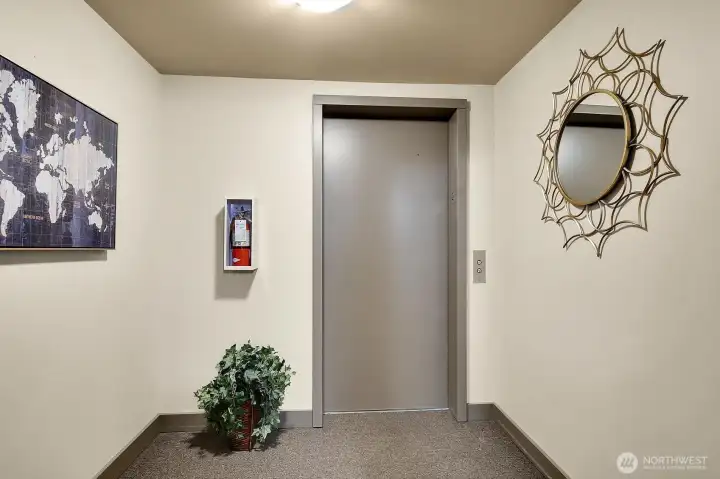 Easy elevator access from your garage parking spot.