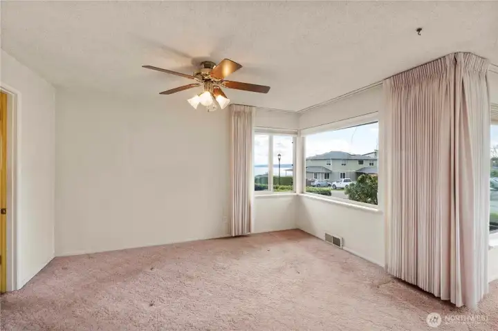 Dining room with sound views