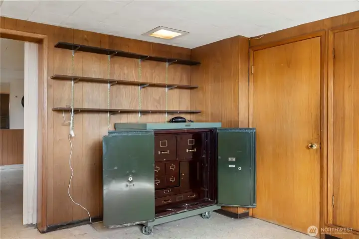 Safe conveys with house. (Safe combination provided at closing)