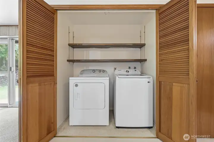 Utility closet is handy, right off the kitchen.