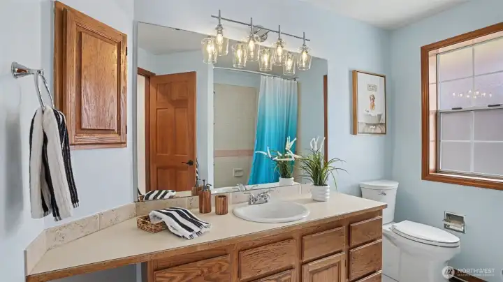 Upstairs guest bathroom.