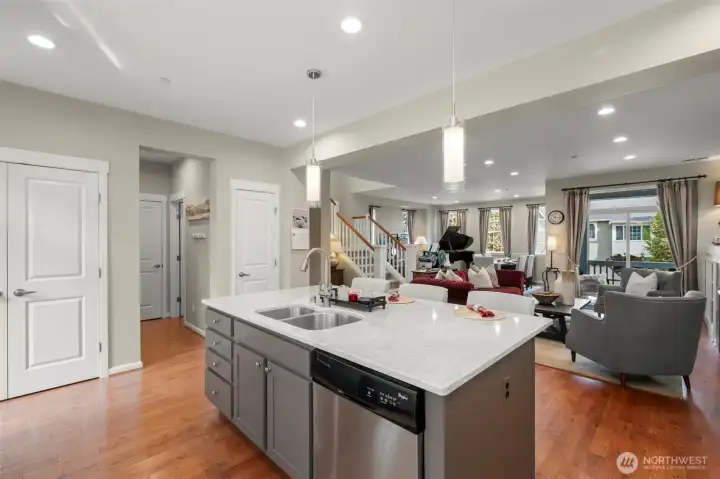 Large pantry and full height storage closet.