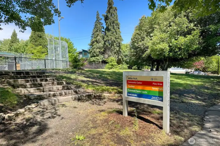 Miller Park and Community Center are across the street!