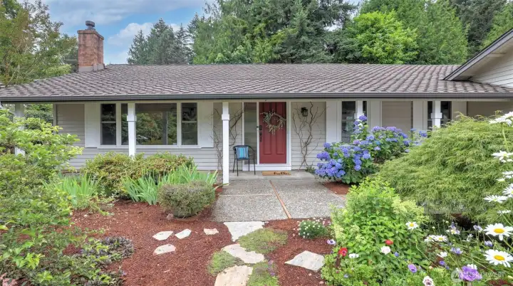 Surrounded by lush gardens and supported by a built-in sprinkler system to help maintain the landscaping. Surrounded by lush gardens and supported by a built-in sprinkler system to help maintain the landscaping.