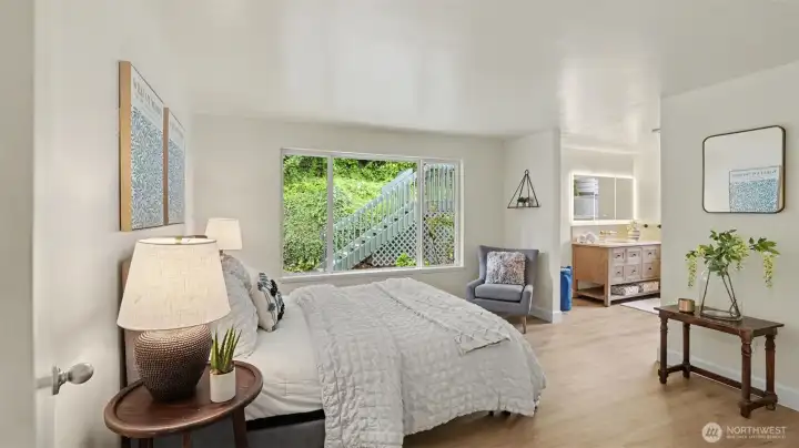 Retreat to the primary bedroom with an en-suite 3/4 bath! Retreat to the primary bedroom with an en-suite 3/4 bath!