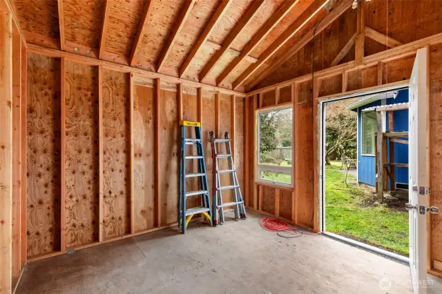 Inside of shed.