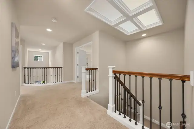 Heading upstairs to the bedrooms and bonus room.